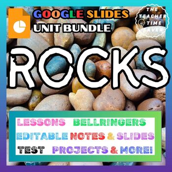 Preview of Rocks Cycle Earth Science Unit Bundle- Printable & Google Slides Notes Activity