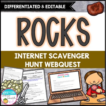 Preview of Rocks Differentiated Internet Scavenger Hunt WebQuest Activity - Print & Digital