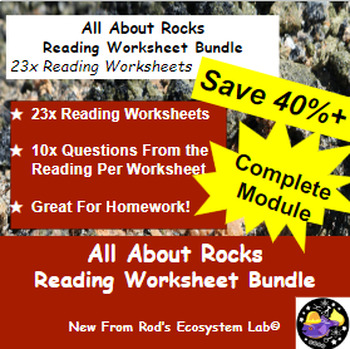 Preview of Rocks Full Module Reading Worksheet Bundle *Editable*