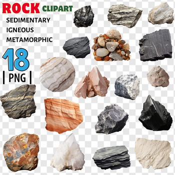 Preview of Rocks -Igneous-Metamorphic-Sedimentary Clip Art - Earth Science/Geology UNIT