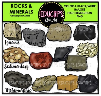 Preview of Rocks & Minerals Clip Art Bundle  {Educlips Clipart}