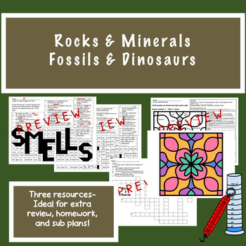 Rocks, Minerals, Fossils, & Dinosaurs by Enjoying the Journey | TPT