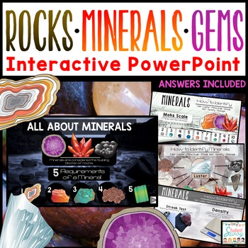 Preview of Rocks and Minerals PowerPoint Interactive | Rocks and Minerals 3rd 6th Grade