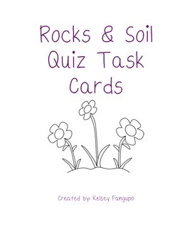 Preview of Rocks, Minerals, & Soil Quiz Task Cards (Utah Core 4th Grade)