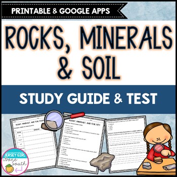 Preview of Rocks, Minerals, & Soil Study Guide & Test - Print & Digital