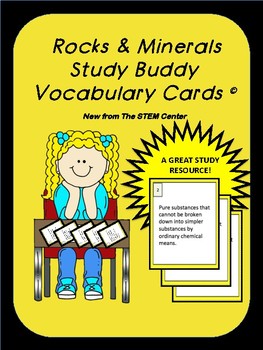 Preview of Rocks & Minerals Study Buddy Vocabulary Cards