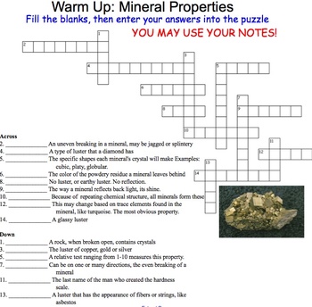 Preview of Rocks & Minerals Unit: Lesson 4: Mineral Identification Investigation!