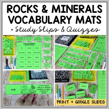 Preview of Rock Cycle Vocabulary Activities - Types of Rocks and Minerals Vocabulary Game