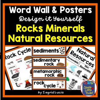 Preview of Rocks Minerals & Natural Resources Anchor Charts Posters & Vocabulary Word Wall