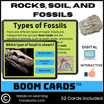 Rocks, Soil, and Fossils Boom Cards by Hands on Learning LLC | TpT