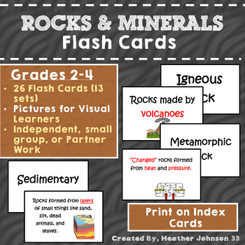 Preview of Rocks and Minerals Flash cards