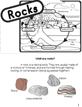 Rocks and Minerals Worksheets! Rock Types & Rock Cycle Worksheets