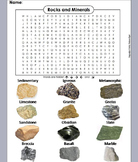 Types of Rocks and Minerals Activity: Word Search Worksheet