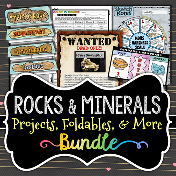 Preview of Rocks and Minerals Activity Bundle - Rock Cycle, Types of Rock, and Minerals