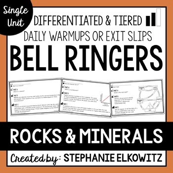Preview of Rocks and Minerals Bell Ringers | Printable & Digital