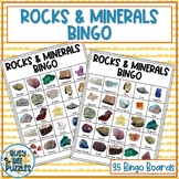 Rocks and Minerals Bingo Game - 35 Unique Cards Included