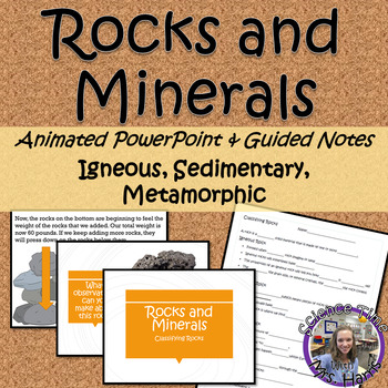 Preview of Rocks and Minerals -Classifying Rocks ANIMATED PowerPoint with Guided Notes