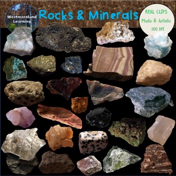 Preview of Rocks and Minerals Clip Art Photo & Artistic Digital Stickers