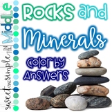 Rocks and Minerals Color By Answers Activity