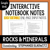 Rocks and Minerals Editable Notes