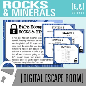 Preview of Rocks and Minerals Escape Room Activity | Science Review Game