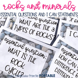 Rocks and Minerals Essential Questions and I Can Statements