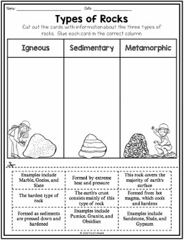 rocks and minerals sort activities by fords board tpt