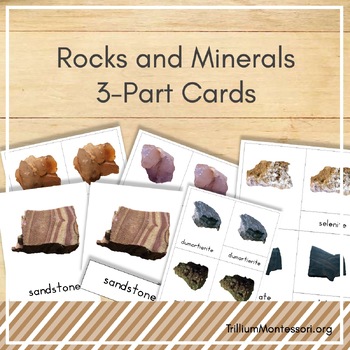 Preview of Rocks and Minerals Montessori 3 Part Cards