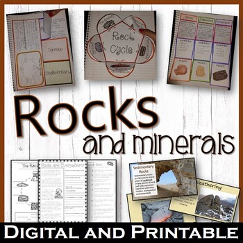 Preview of Rocks and Minerals Pack, Weathering, Erosion, and Deposition Printables and PPT