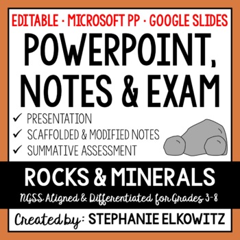 Preview of Rocks and Minerals PowerPoint, Notes & Exam - Google Slides