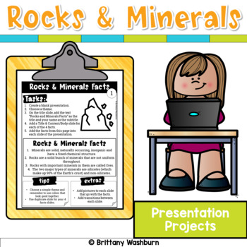 Preview of Rocks and Minerals Presentation Projects