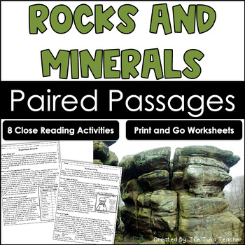 Preview of Rocks and Minerals Reading Comprehension Paired Passages Close Reading