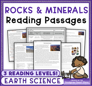 Preview of Rocks and Minerals: Reading Comprehension Passages & Questions