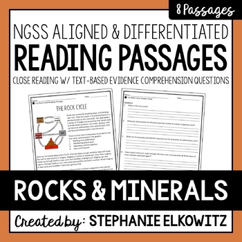 Preview of Rocks and Minerals Reading Passages | Printable & Digital | Immersive Reader