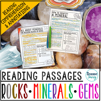 Preview of Rocks and Minerals Reading Passages - Questions - Annotations