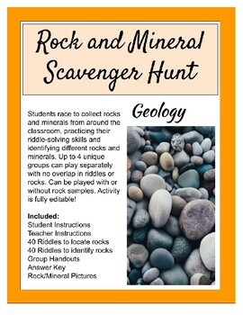 Preview of Rocks and Minerals Scavenger Hunt