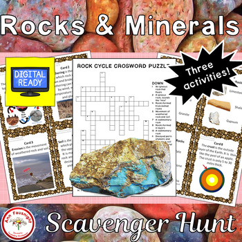 Preview of Rocks and Minerals Scavenger Hunt + Free BOOM Cards