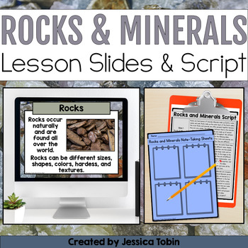 Preview of Rocks and Minerals PowerPoint Slides & Note Taking Graphic Organizers Worksheets