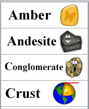Preview of Rocks and Minerals Science Word Wall