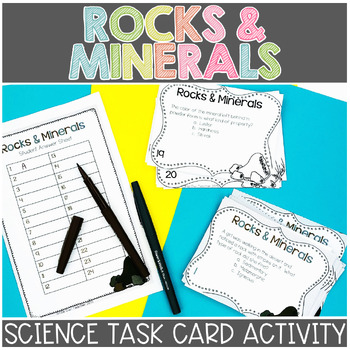 Preview of Rocks and Minerals Type of Rocks and Rock Cycle Task Cards
