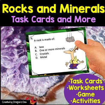 Preview of Rocks and Minerals Task Cards and More for 3rd, 4th and 5th Graders