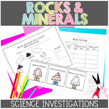 Preview of Rocks and Minerals, Types of Rocks, Rock Cycle Worksheets Unit