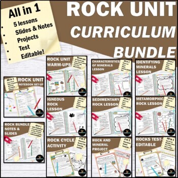 Preview of Rocks and Minerals Unit Bundle | Earth Science Interactive Notebook