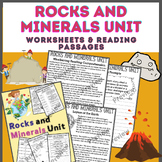 Rocks and Minerals Unit, Worksheets, Reading Passages, Com