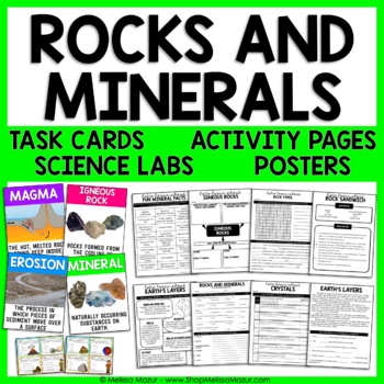 Preview of Rocks and Minerals Unit, Types of Rocks, Weathering and Erosion, Rock Cycle