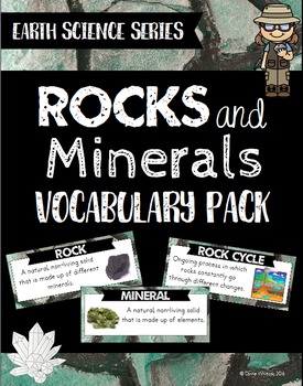 Preview of Rocks and Minerals Vocabulary Pack - Earth Science Series