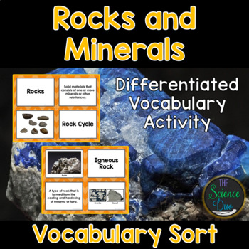 Rocks and Minerals Vocabulary Sort by The Science Duo | TpT