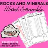 Rocks and Minerals Word Scramble (Differentiated)