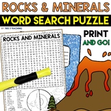 Rocks and Minerals Word Search Puzzle Earth Science Word F