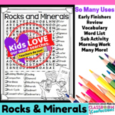 Rocks and Minerals Word Search Activity : Early Finishers 